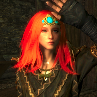Red-haired female game avatar